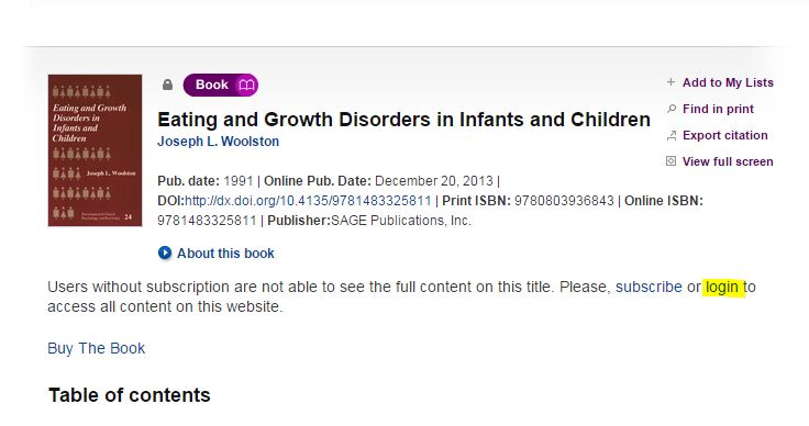 Sage Knowledge - eBook - select 'Login'