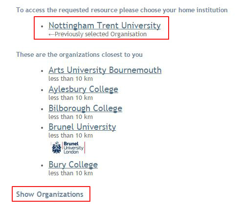 Bloomsbury Collections - Shibboleth WAYF page