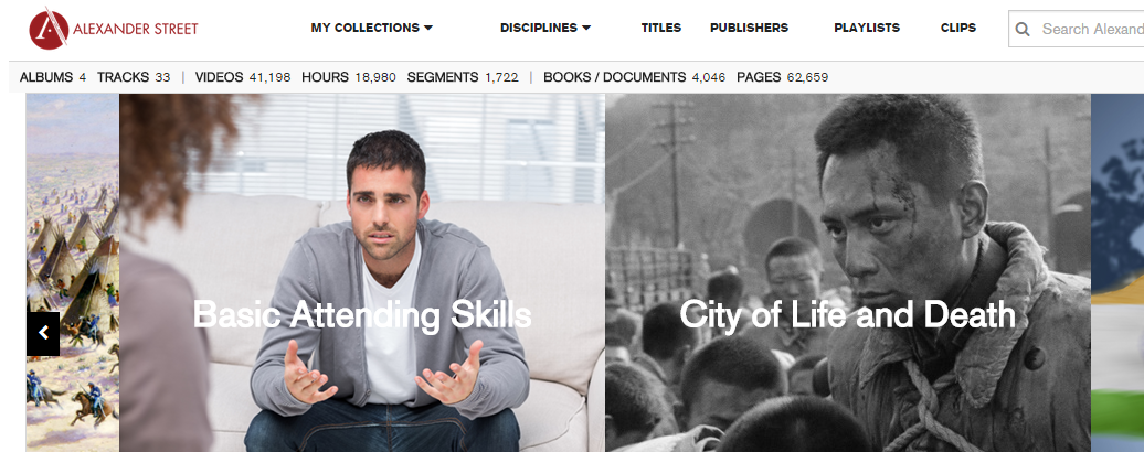 Alexander Street Press - audio-visual collection