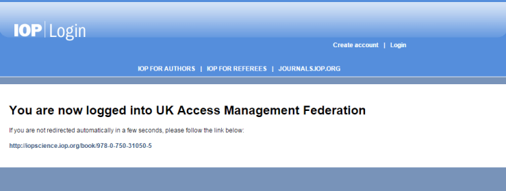 OP Science - eBooks - Shibboleth login - second notification
