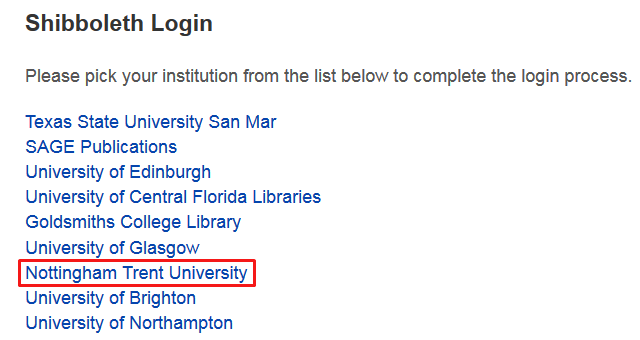Sage Knowledge eBook platform - off-campus login - March 2016 - step three