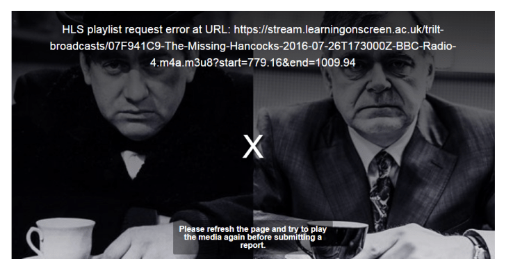 Box of Broadcast - radio - clip - reload error message