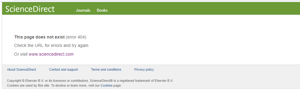 science direct 404 error