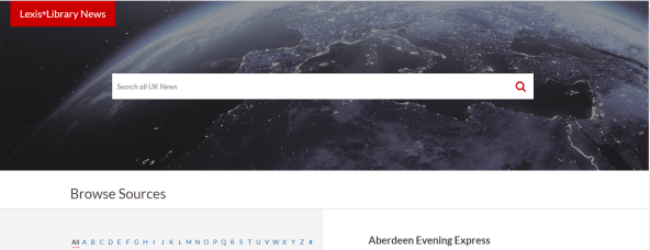 LexisLibarry News section landing page