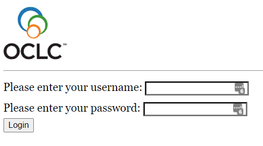 OCLC log in screen