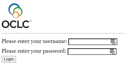 OCLC log in screen
