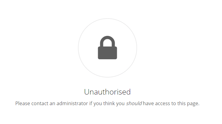 Talis - 'Unauthorised' error message